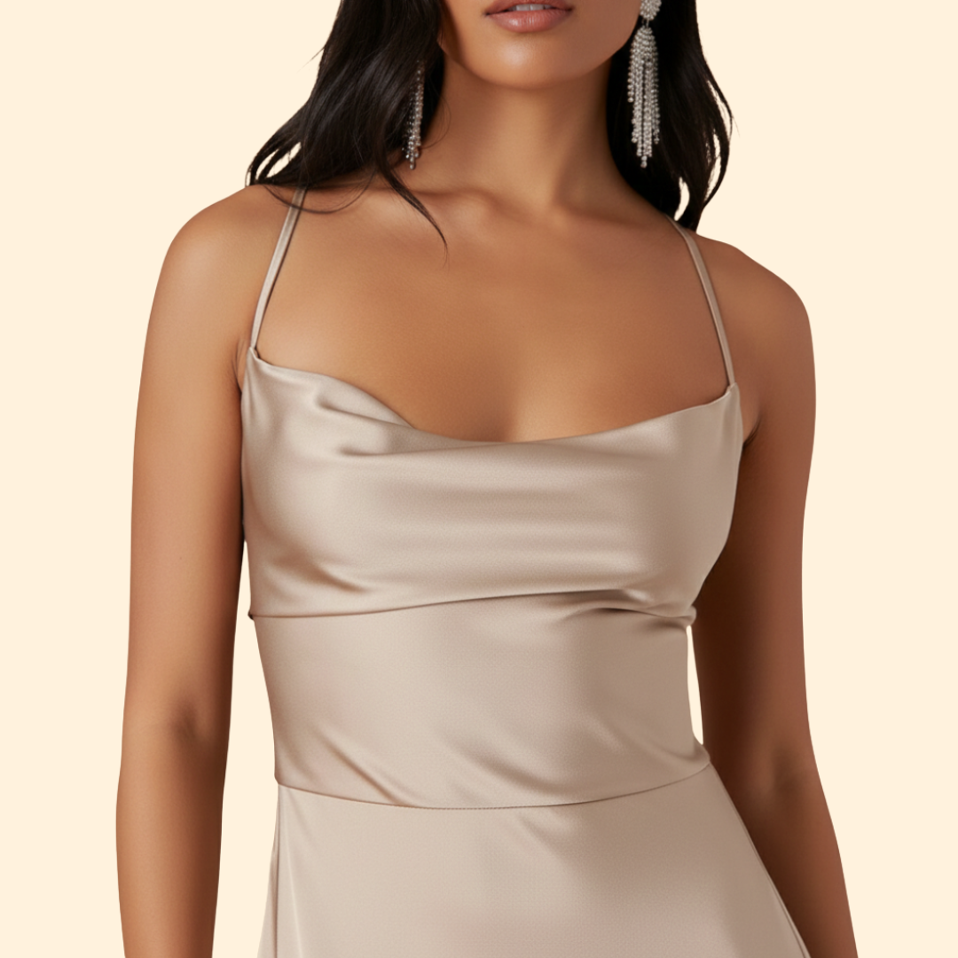 Women's Satin Dress with Strappy Back