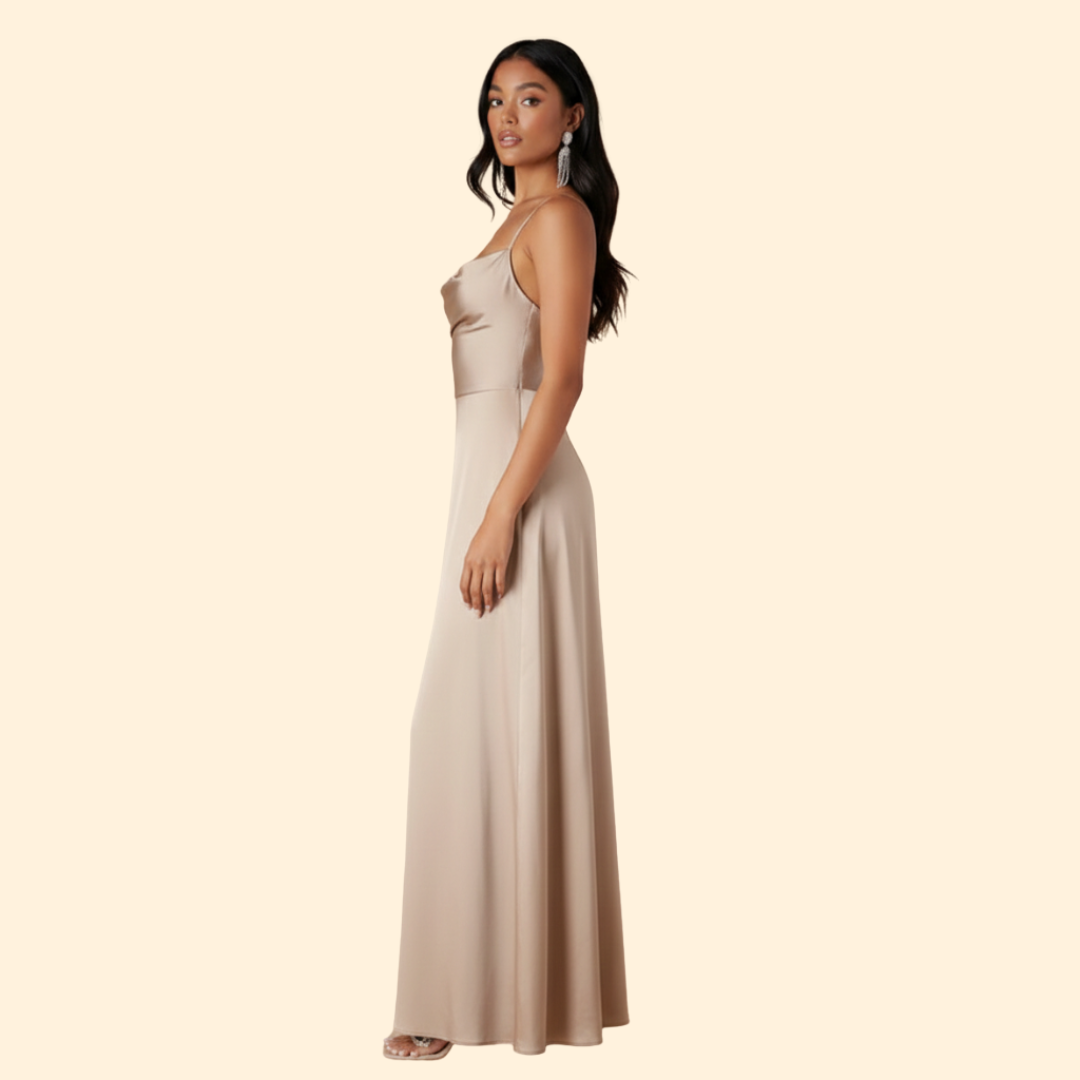 Women's Satin Dress with Strappy Back