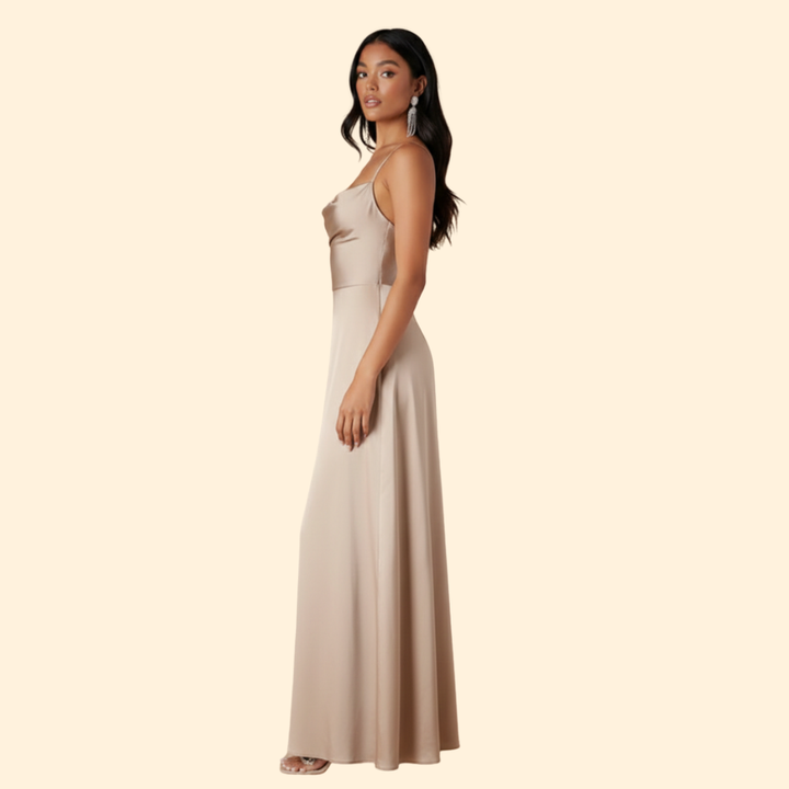 Women's Satin Dress with Strappy Back