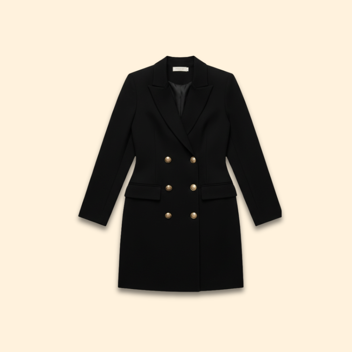 Women's Structured Blazer Dress with V-Neckline