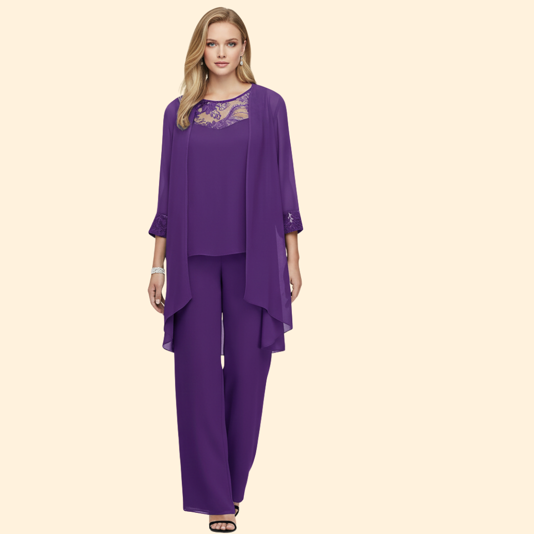 Women’s Three-Piece Set with Lace Trim