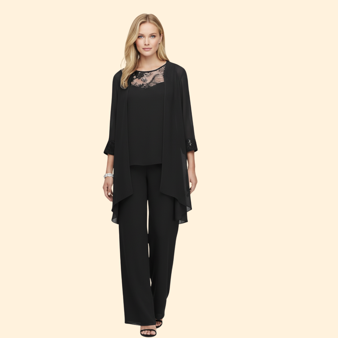 Women’s Three-Piece Set with Lace Trim